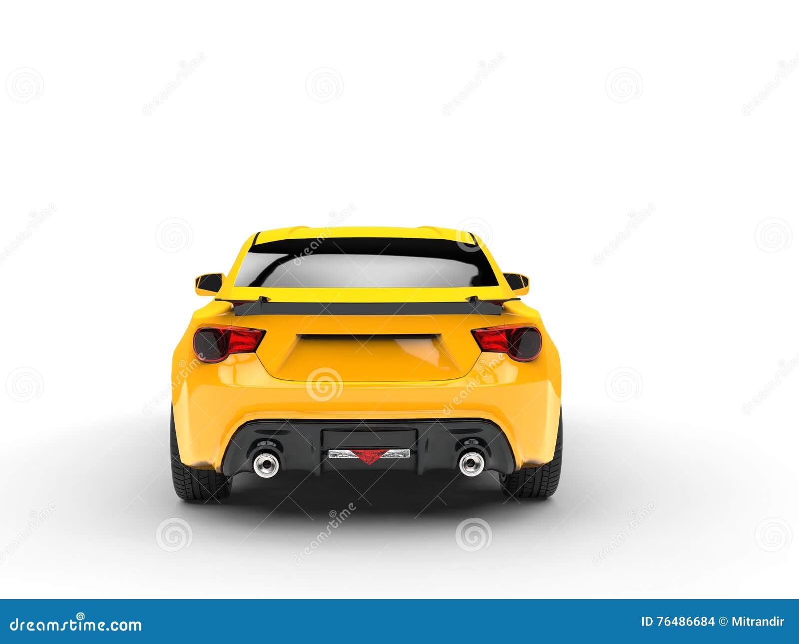 Generic Yellow Sports Car Back View Stock Illustration Illustration