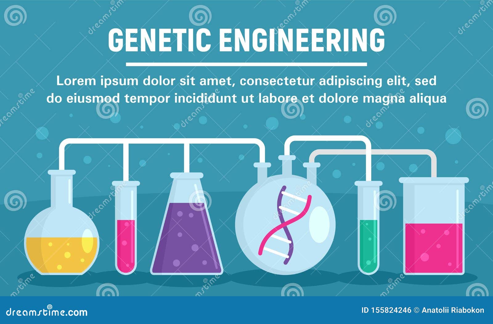 Engineering Glass Pots Concept Banner, Flat Style Stock Vector