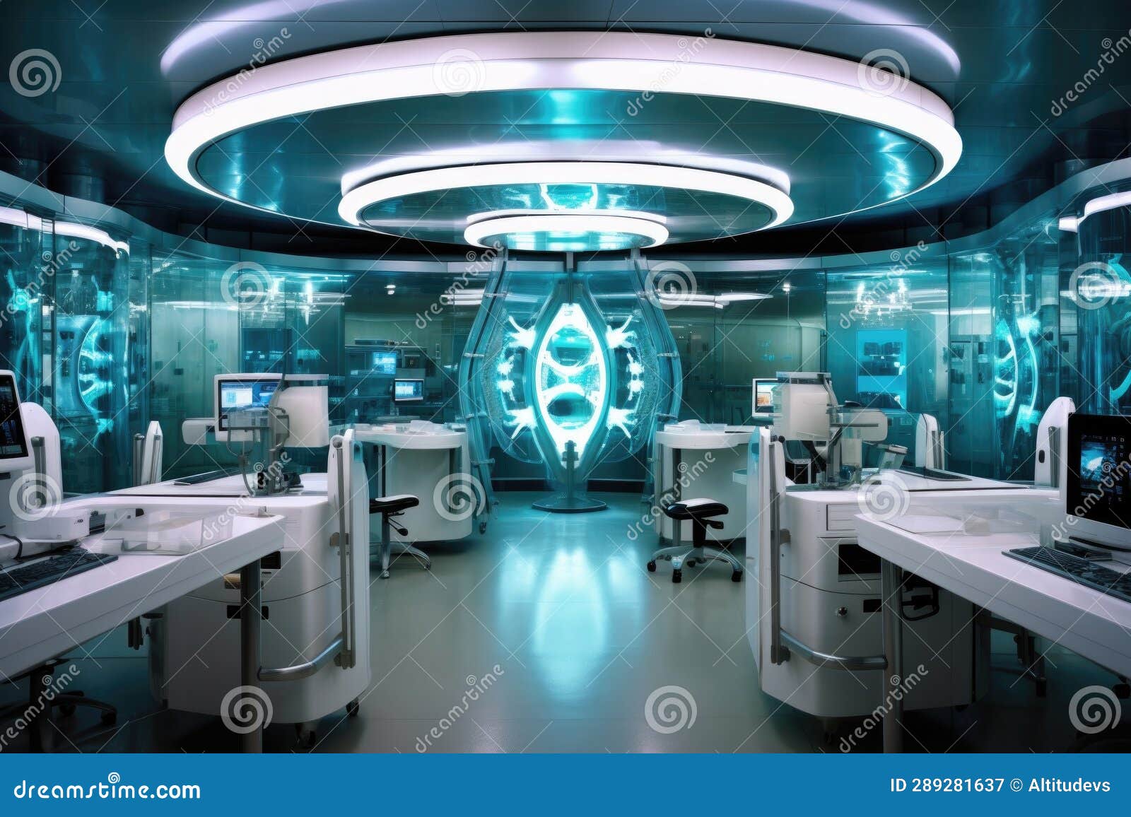 Testing Lab with Automated Dna Sequencers Stock Image Image of medical, generated