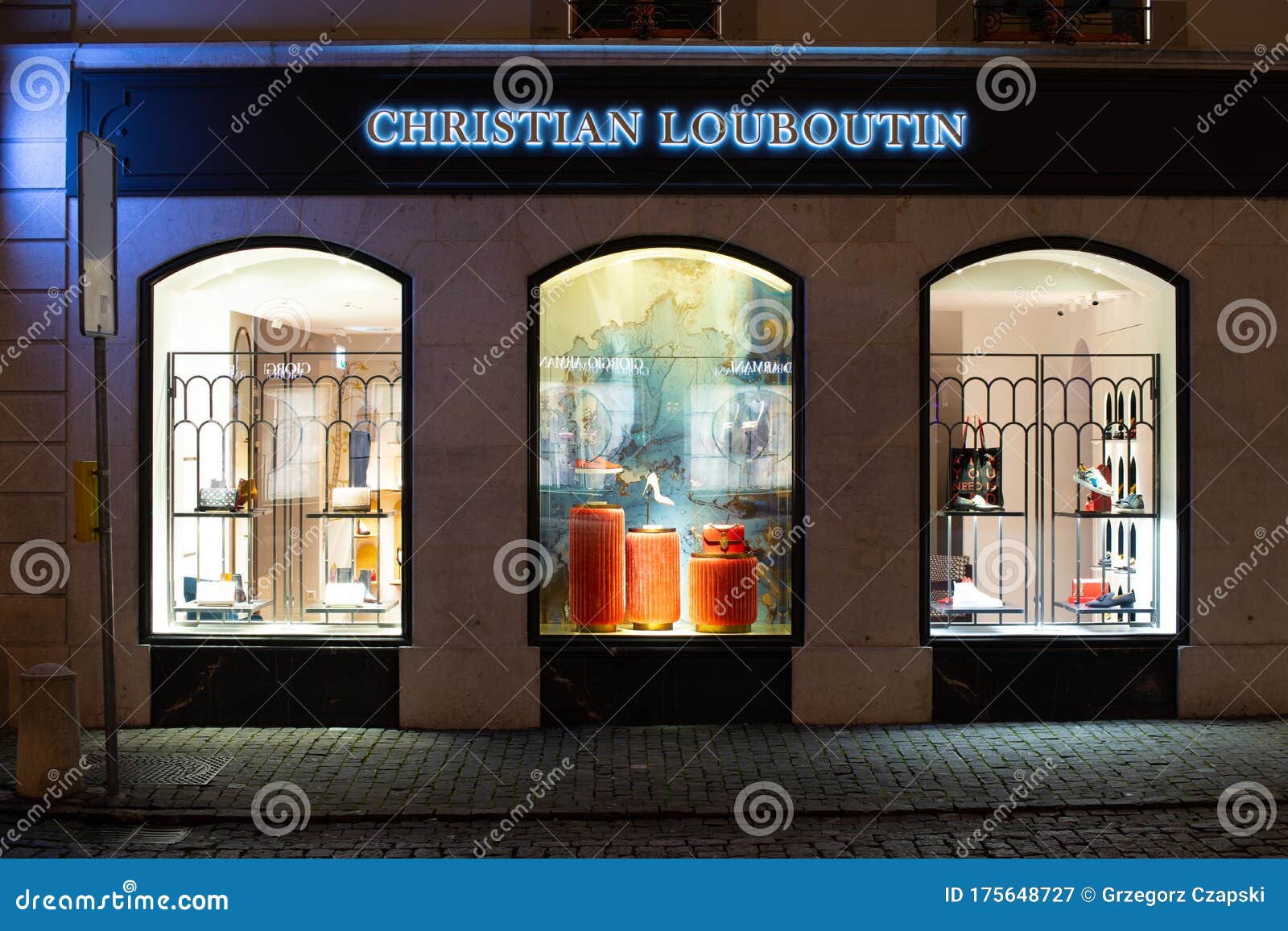 Christian Louboutin Window Store, Shoe with High-end Stiletto Footwear, on for Sale, Exposition Editorial Photography - Image of business, city: 175648727