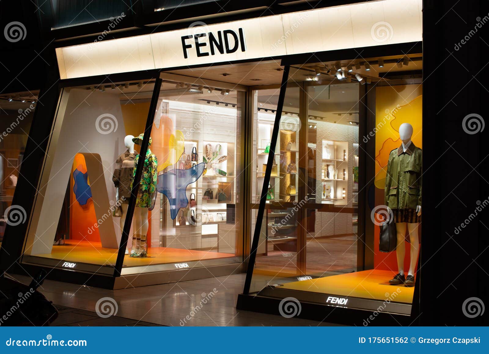 FENDI Fashion Store, Window Shop, Bags, Clothes and Shoes on Display ...