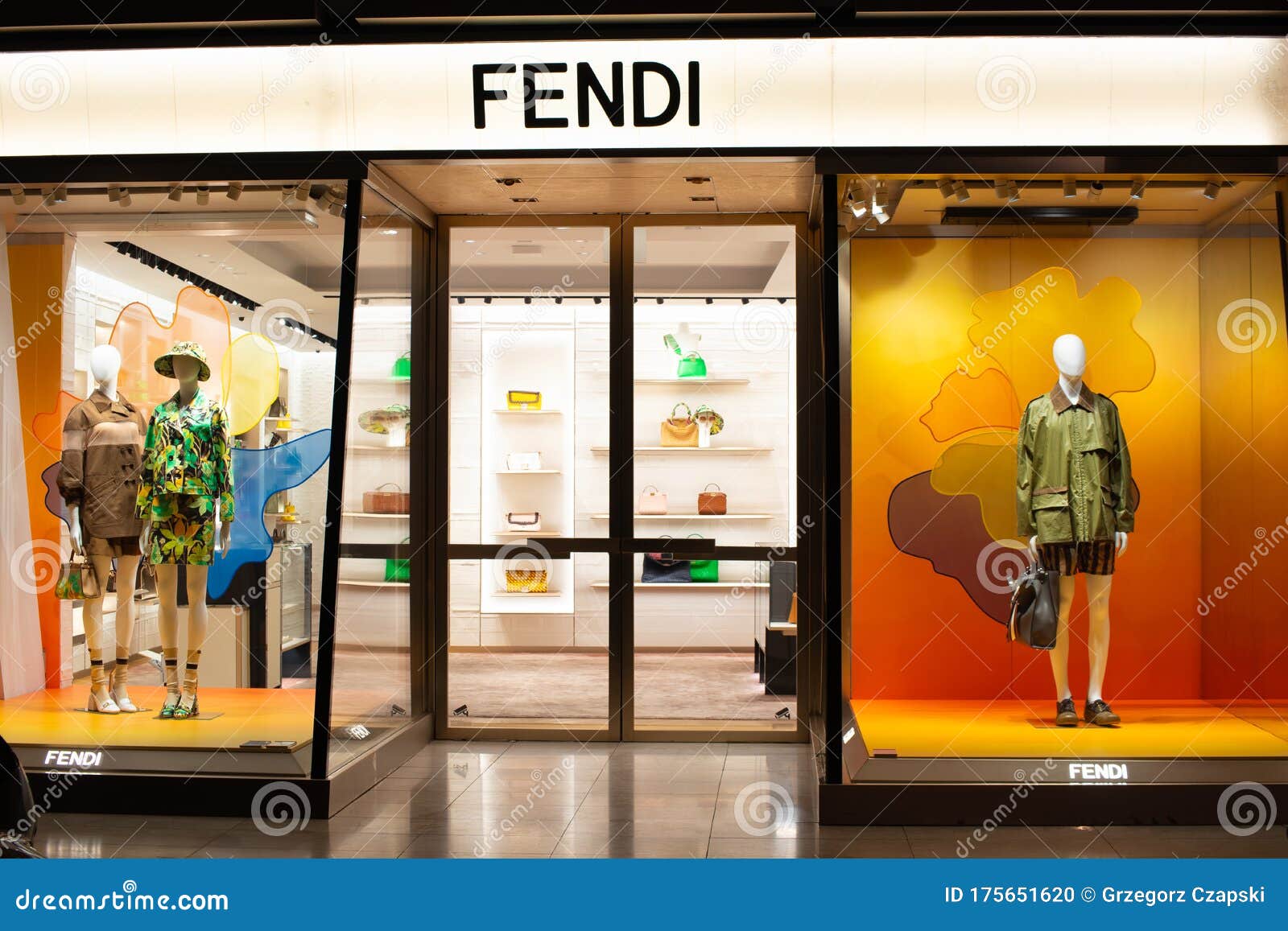 FENDI Fashion Store, Window Shop, Bags, Clothes and Shoes on Display ...