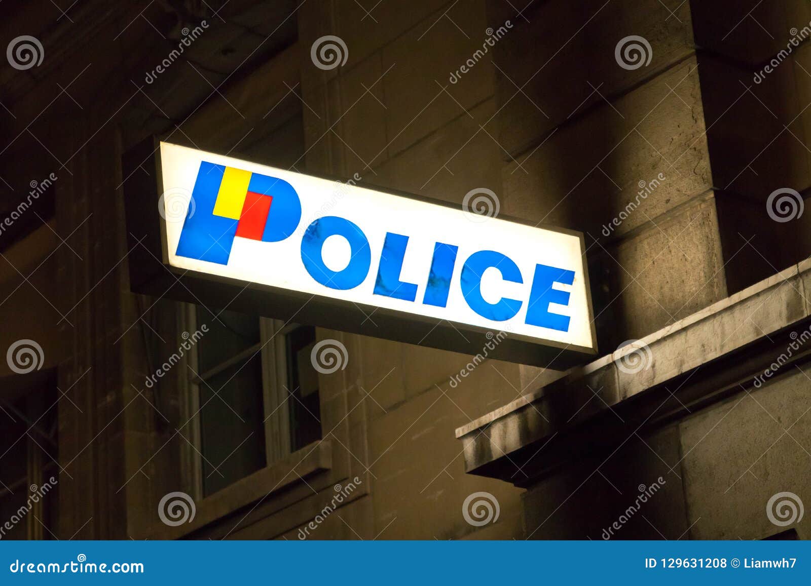 sock photo police station night