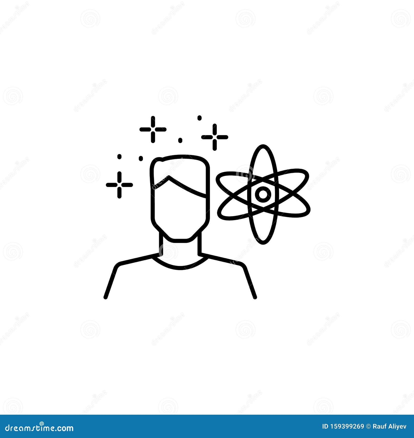 Genius, Human, Atom Icon. Element of Medicine Icon Stock Illustration