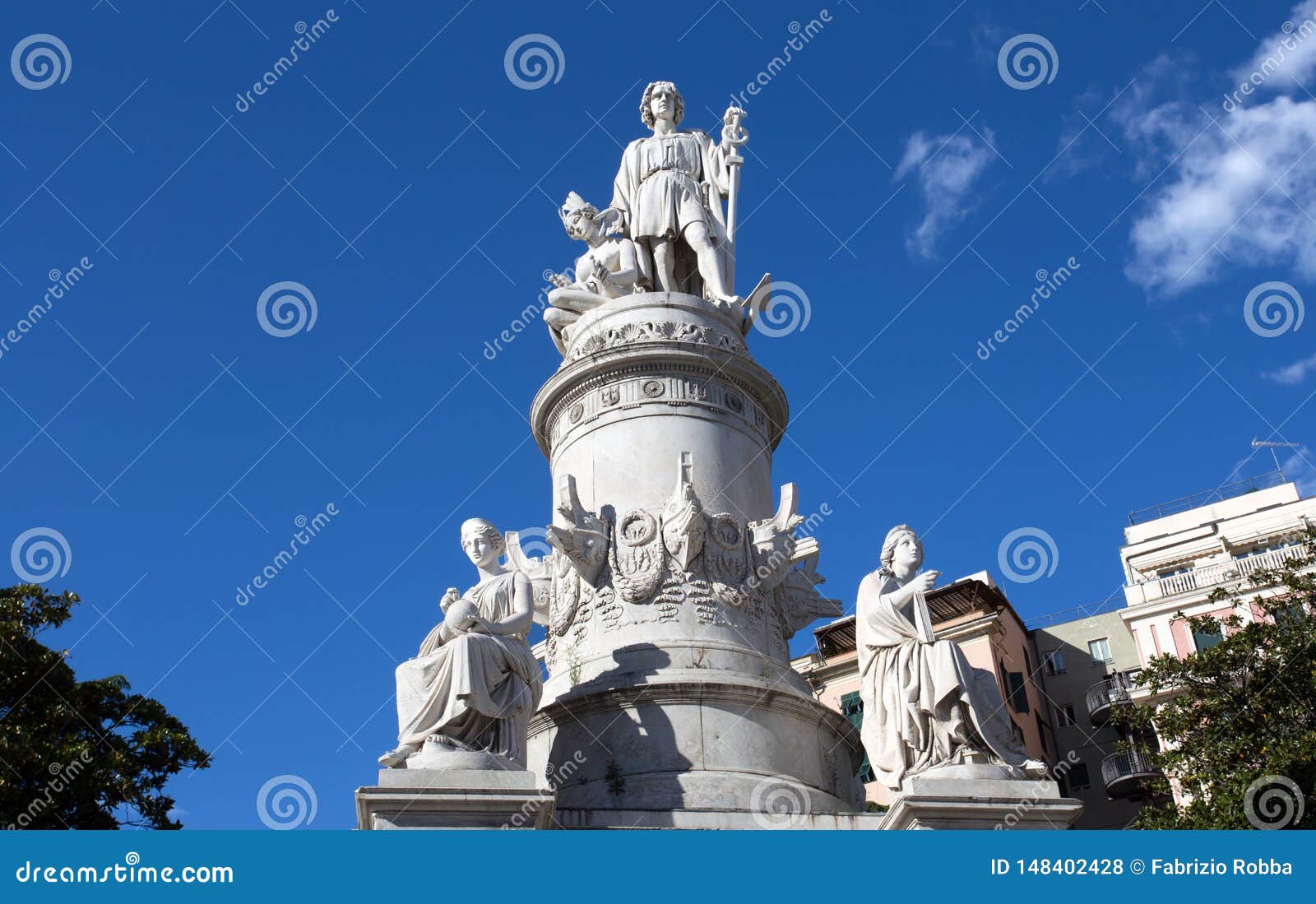 Christopher Columbus Monument in Genoa, Italy Editorial Stock Photo
