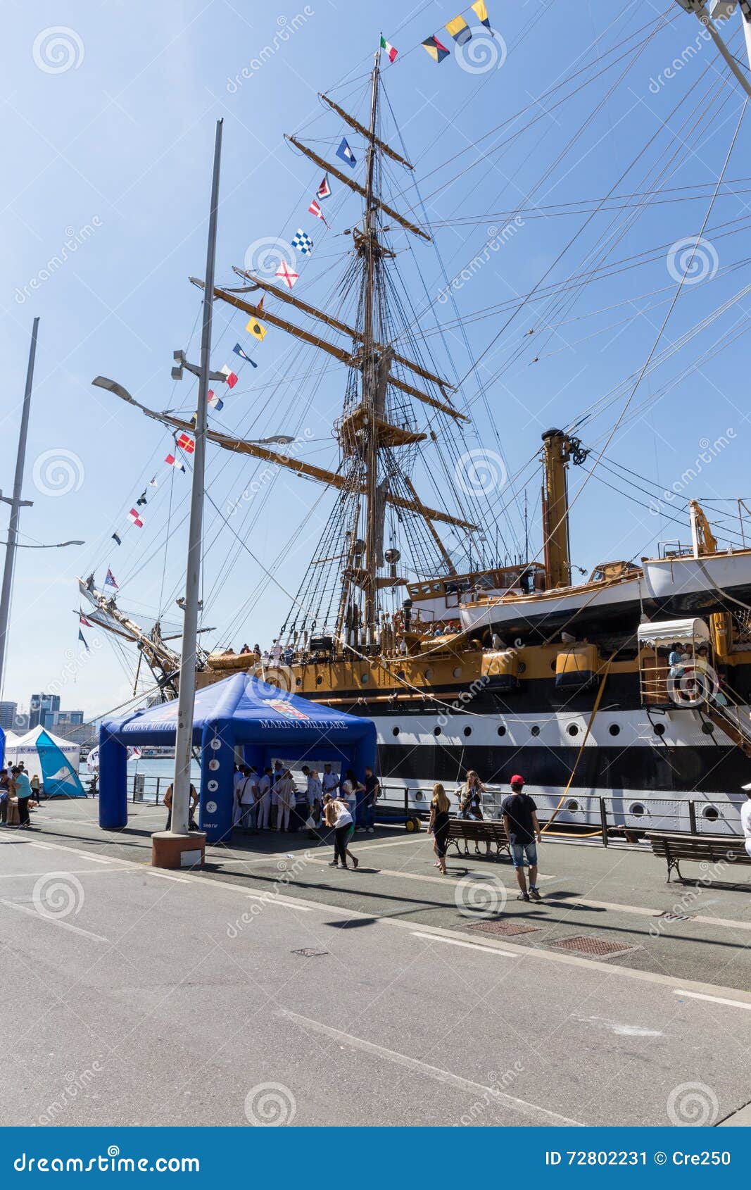 Genoa, Italy: 10 June 2016; Italian Navy Ship, Amerigo ...