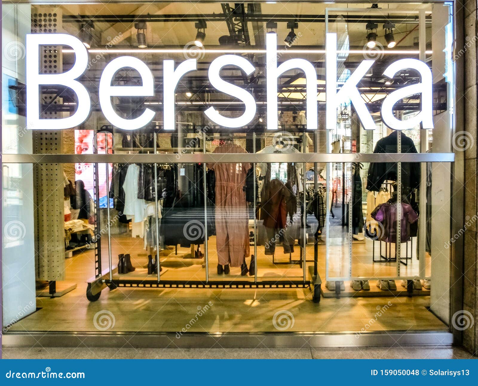 GENOA, ITALY - September 11, 2019: Bershka Sign Shop Window. Editorial ...