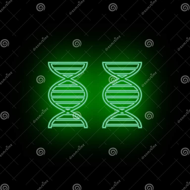 Genom, Ikone, DNA, Neon Biotechnologie Und Wissenschaft, Chemisches