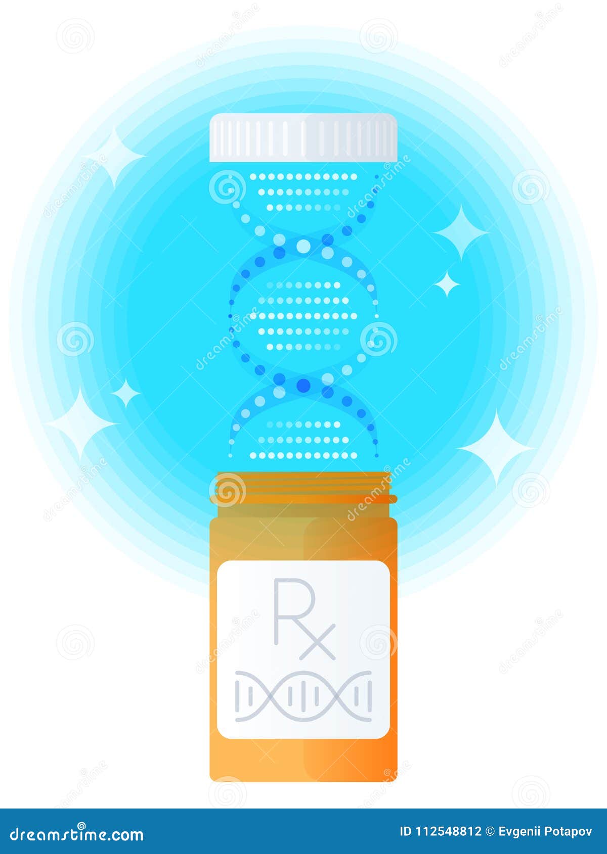 genomic personalized medicine concept.  flat  template .