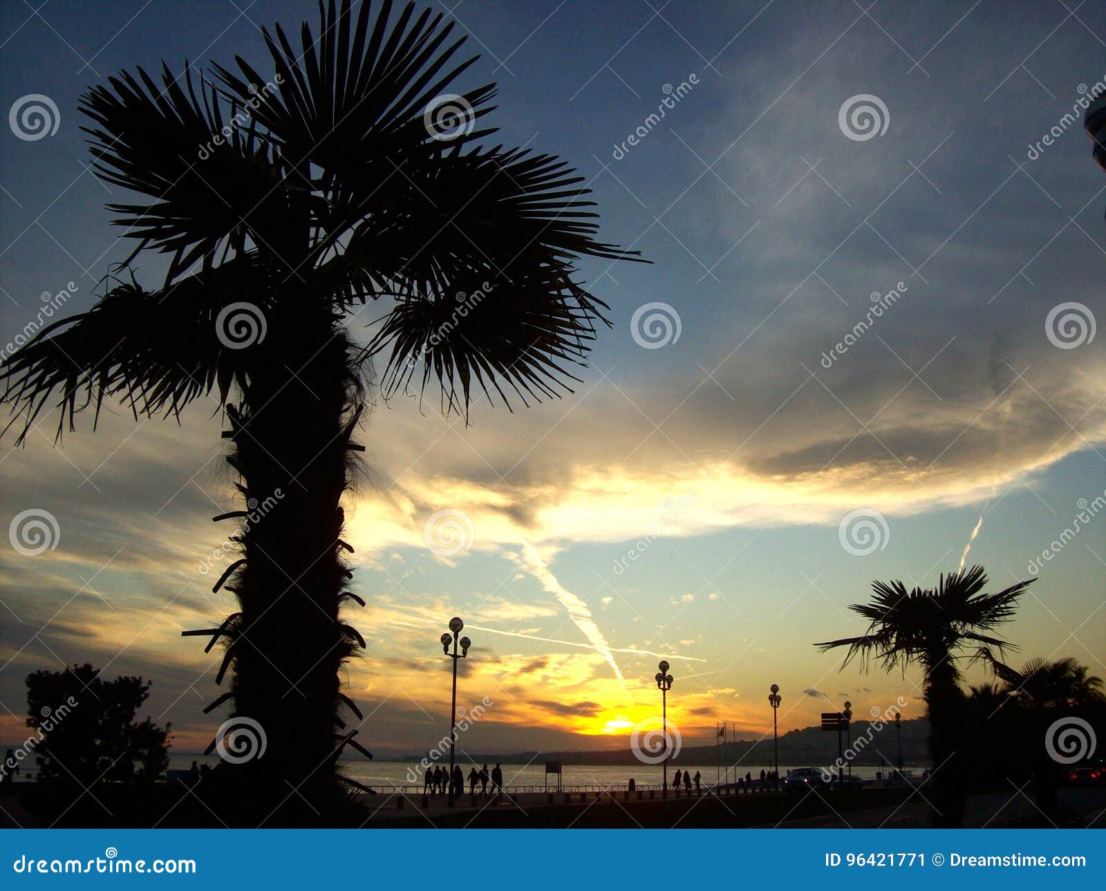 Gentil Coucher Du Soleil Bord De Mer Image Stock Image