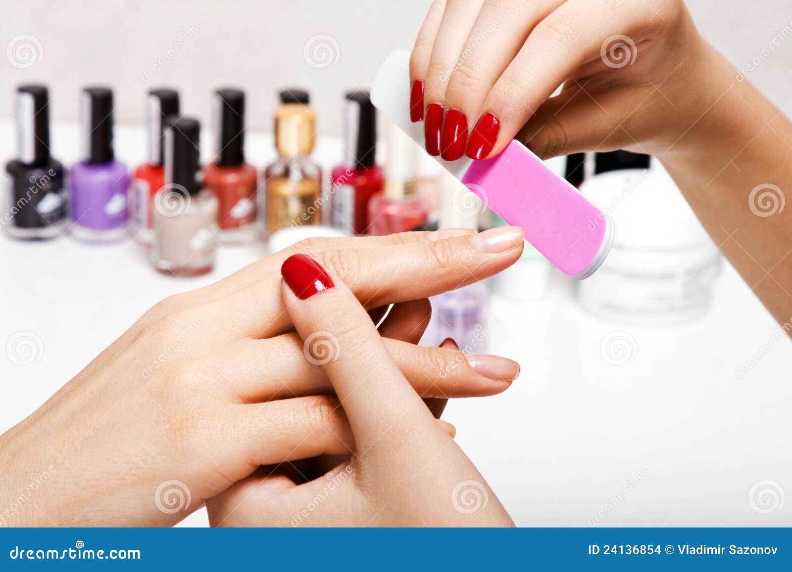 Gentle Care of Nails in a Beauty Salon Stock Photo - Image of skin ...