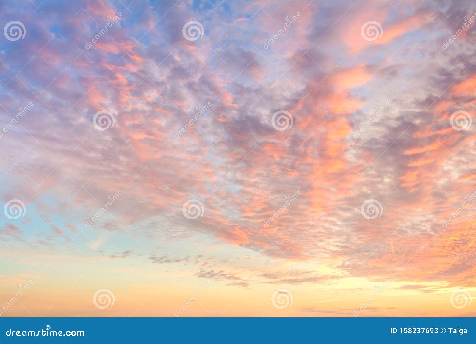 gentle colors of sky with light clouds - background at sunrise time