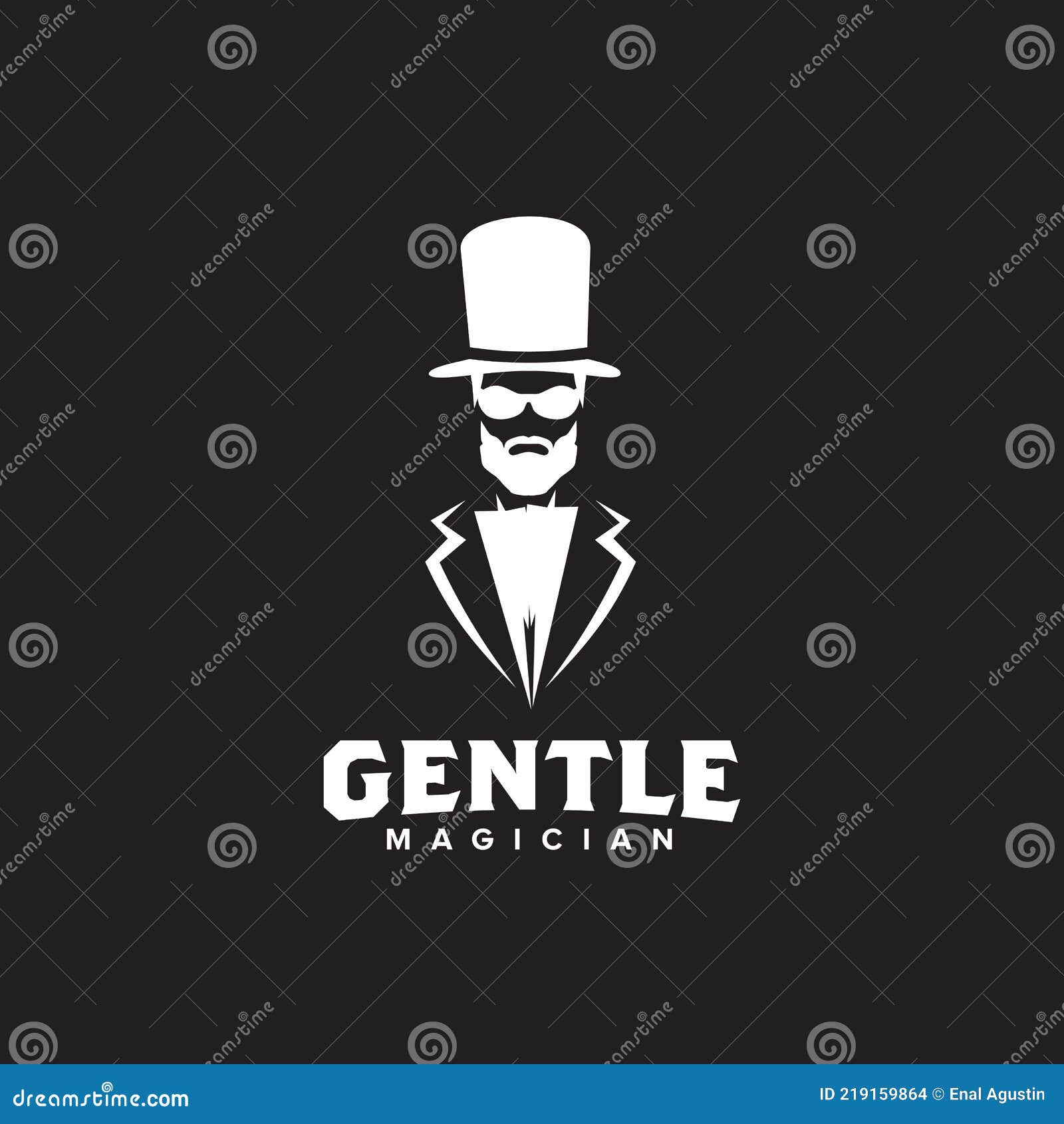 Magician Logo Design With Two Hand And Wings Concepts. Cartoon Vector ...