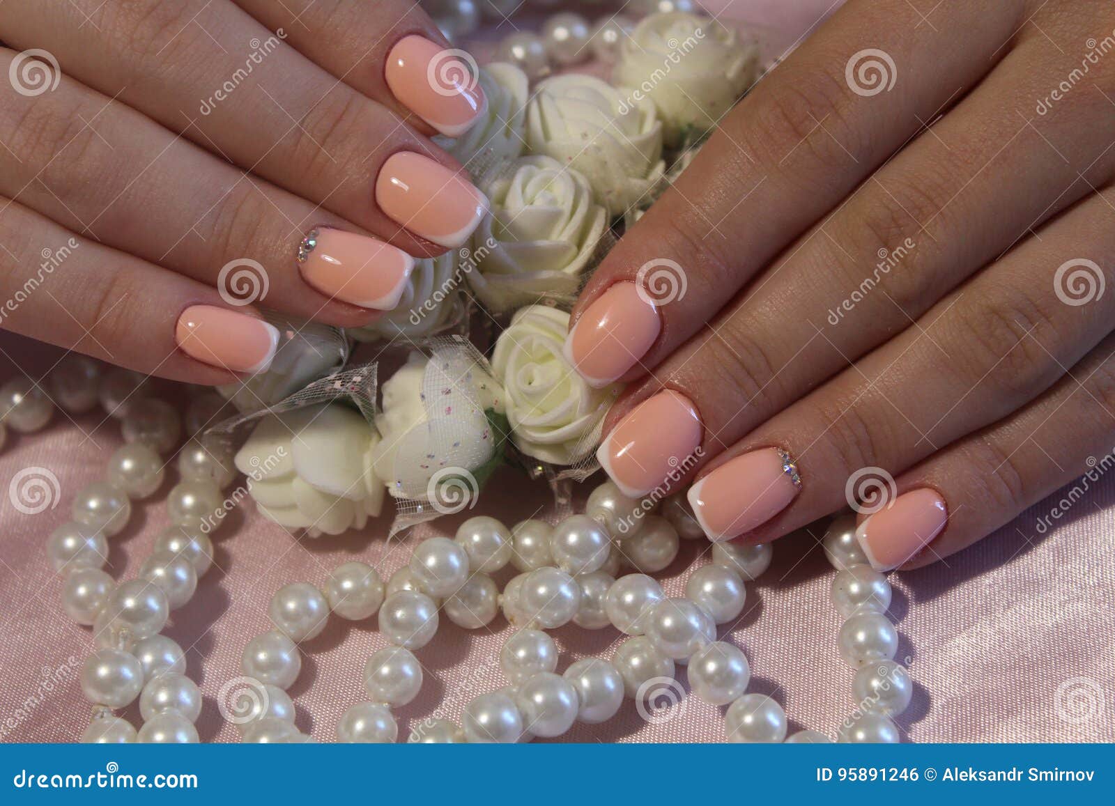 Gentle Manicure Nail Design Stock Photo - Image of wrist, elegance ...