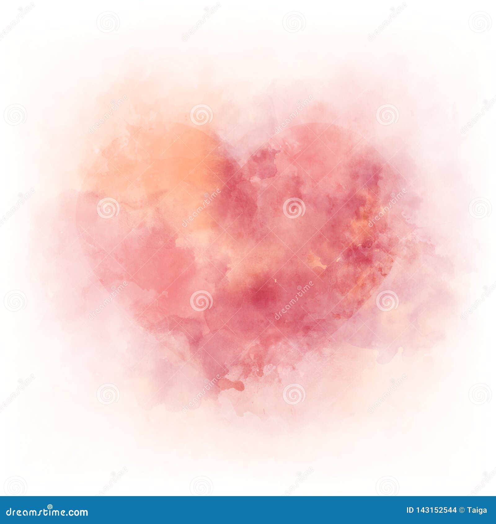 gentle pink watercolor heart - romantic ald love 