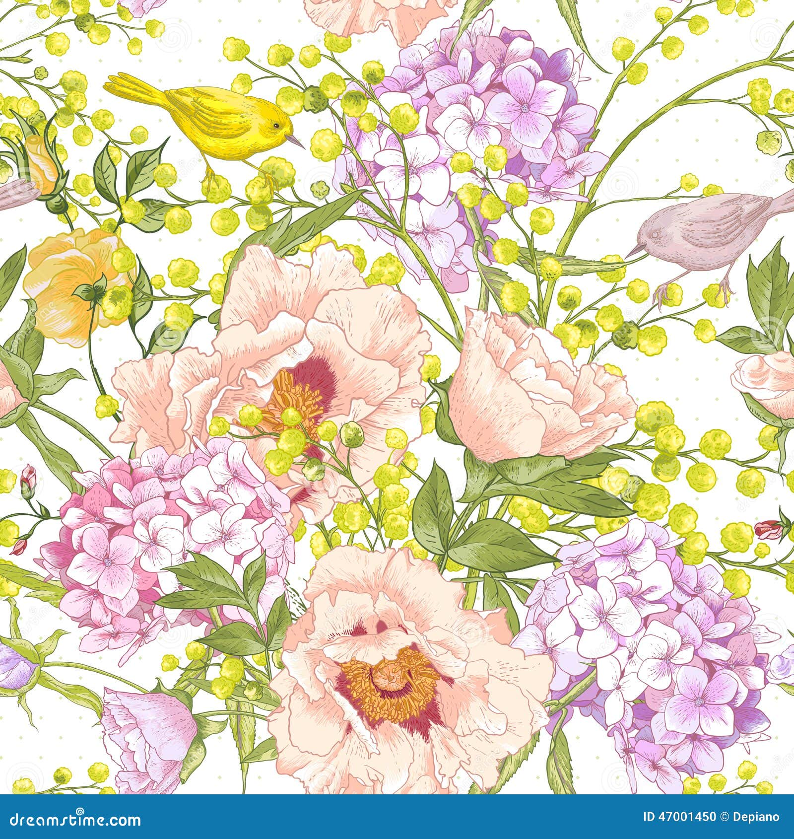 gentle spring floral seamless background