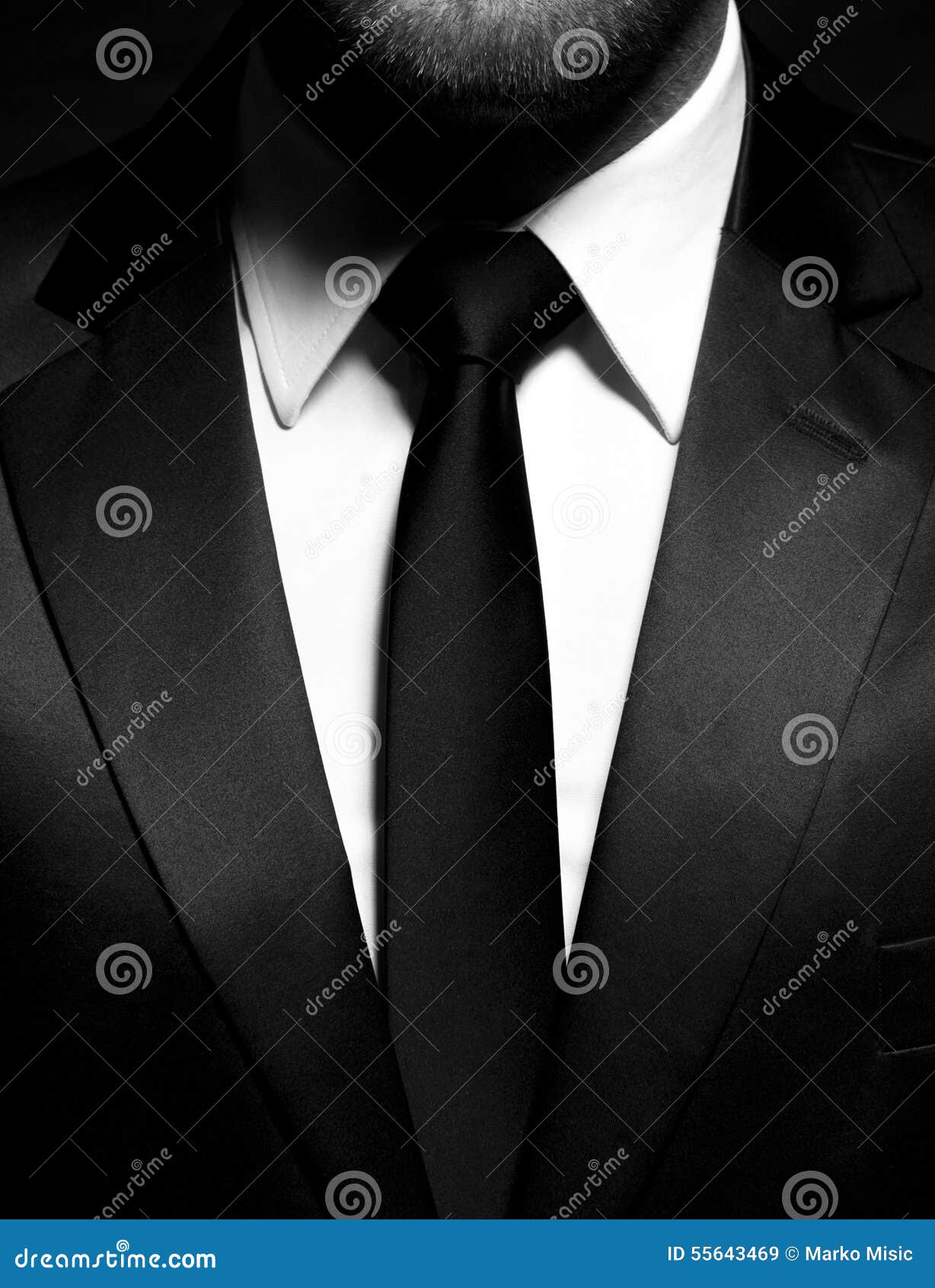 Gentleman Wearing a Black Suit, Shirt and Tie, Tuxedo Stock Image ...