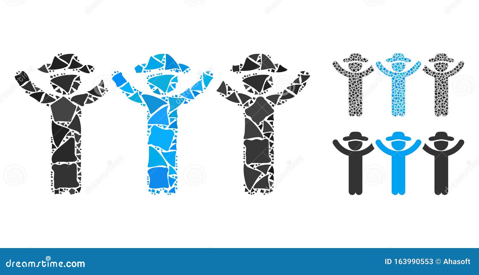gentlemen hands up roundelay mosaic icon of humpy s