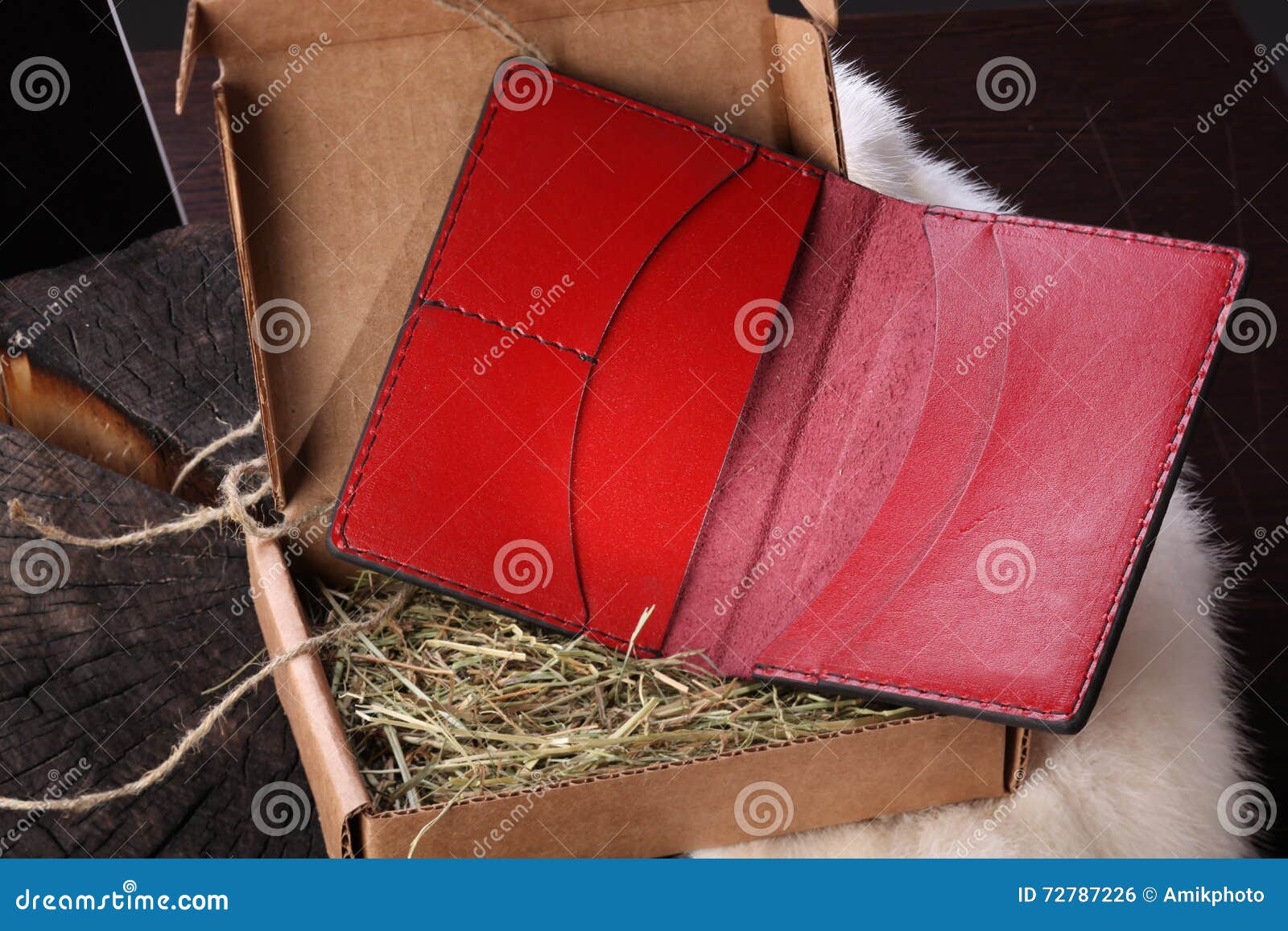 Genuine Leather Wallet in Gift Box Stock Photo Image of black