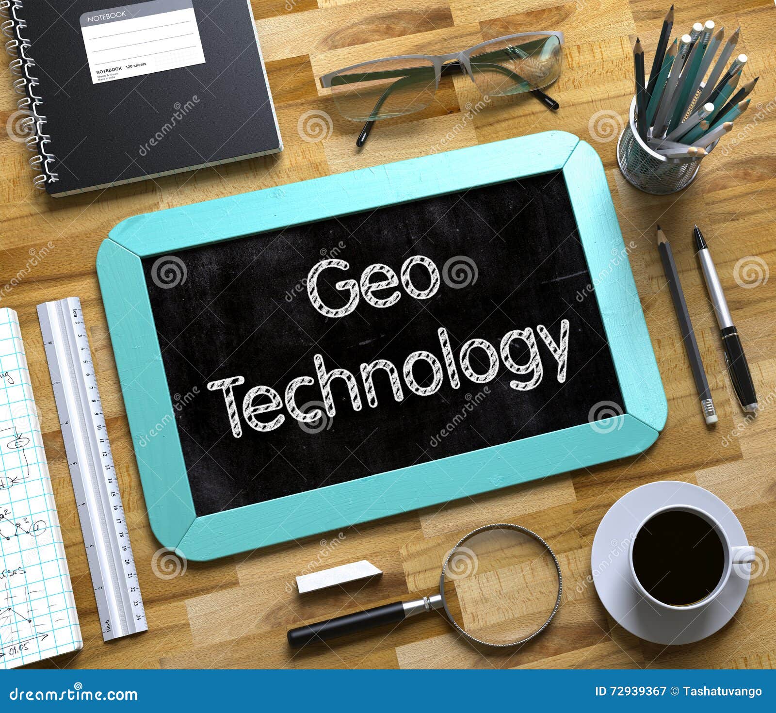 Geo Technology Handwritten on Small Chalkboard. Stock Image Image of office 72939367