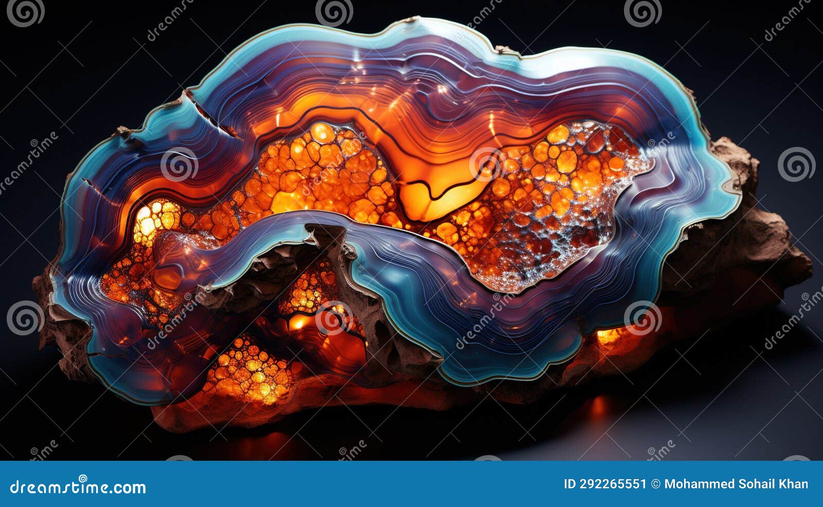 Geode Pattern Crystals Contour Abstract Art Background Stock Image