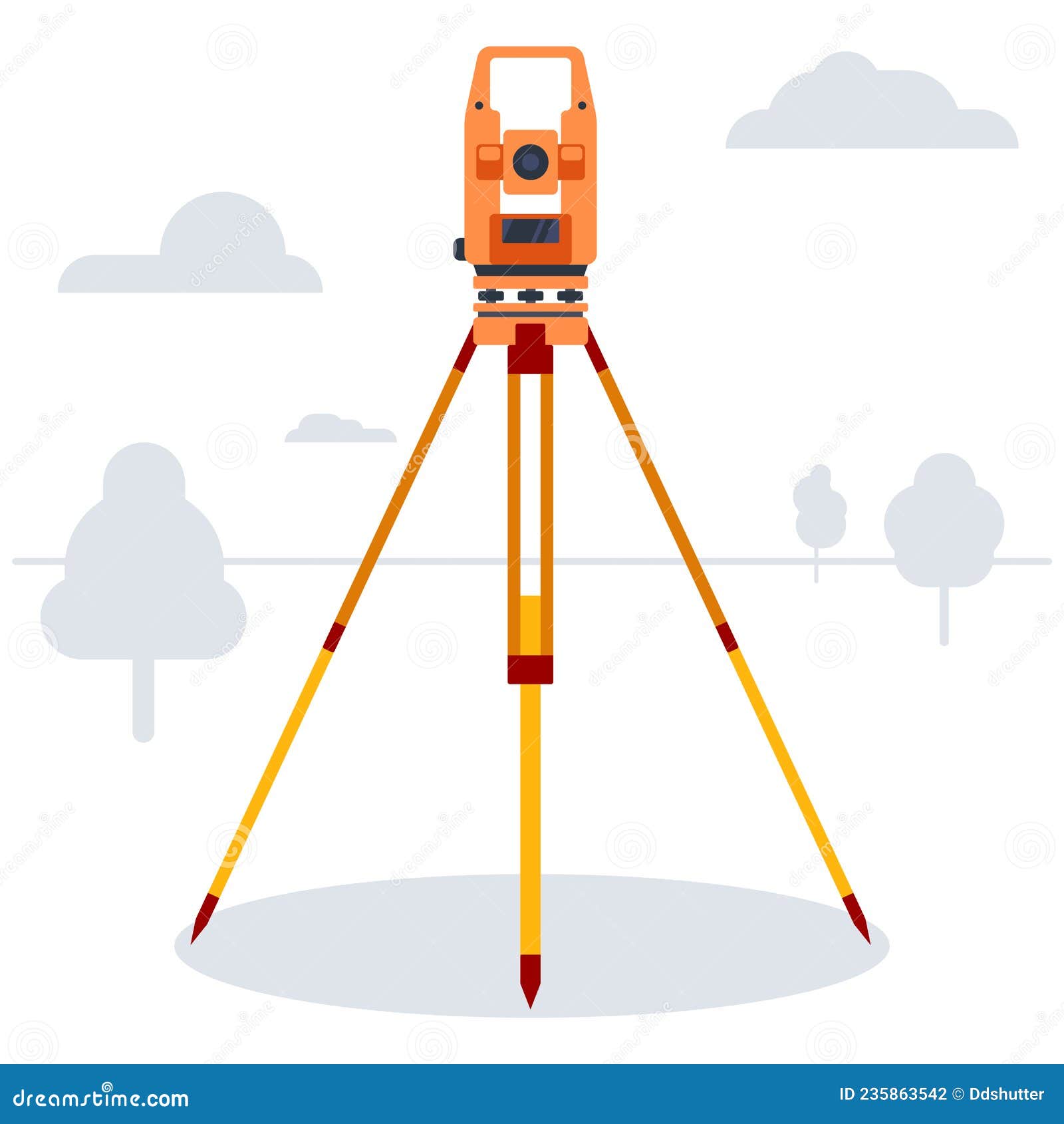cargo systematic Than Geodetic Instrument in a Field with Trees. Cadastral Equipment. Theodolite  Stock Vector - Illustration of background, equipment: 235863542