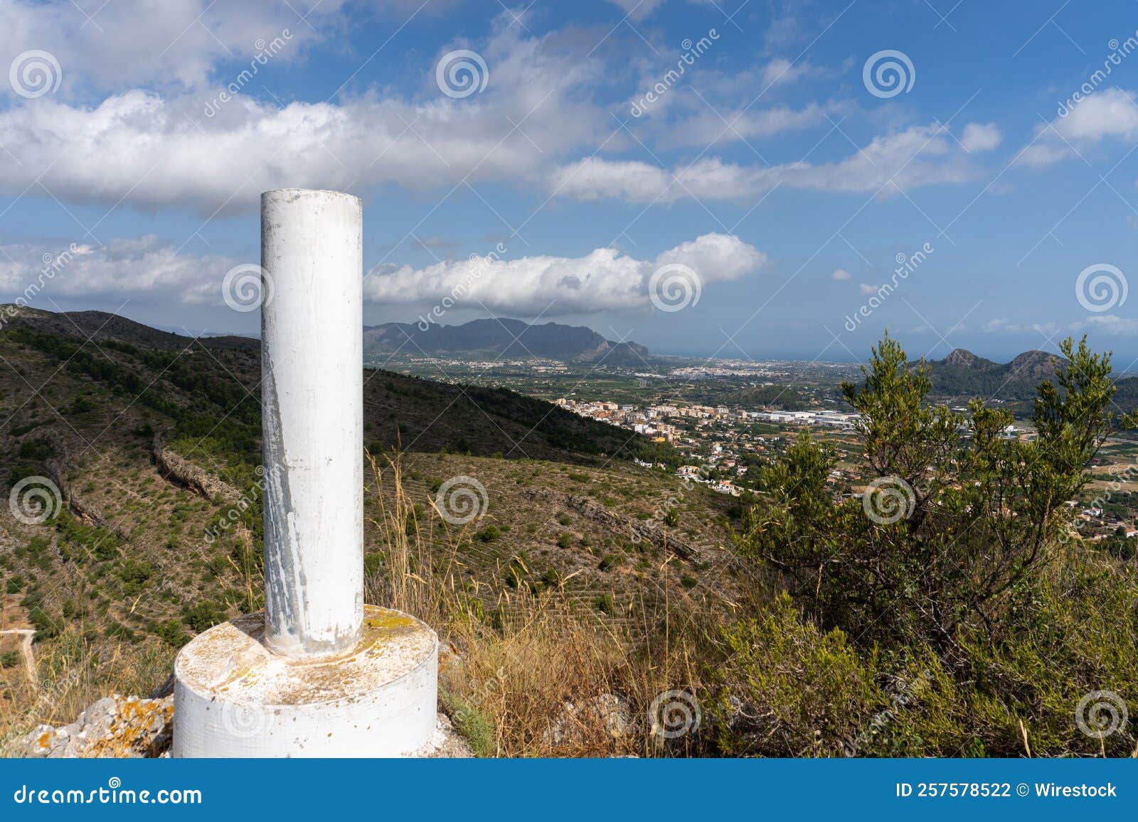 geodetic vertex located at the top of cabeza mediana mountain in spain