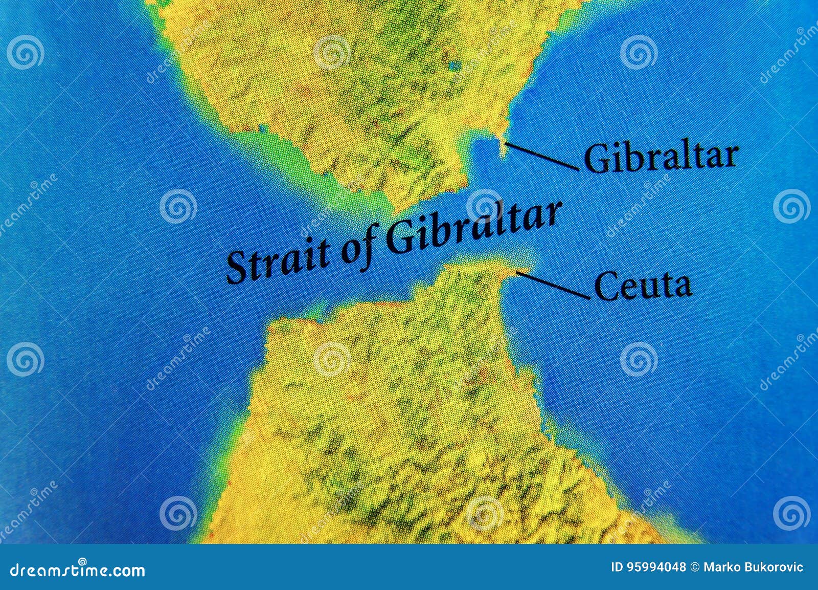 europe map strait of gibraltar Geographic Map Of European Strait Of Gibraltar Stock Photo Image europe map strait of gibraltar