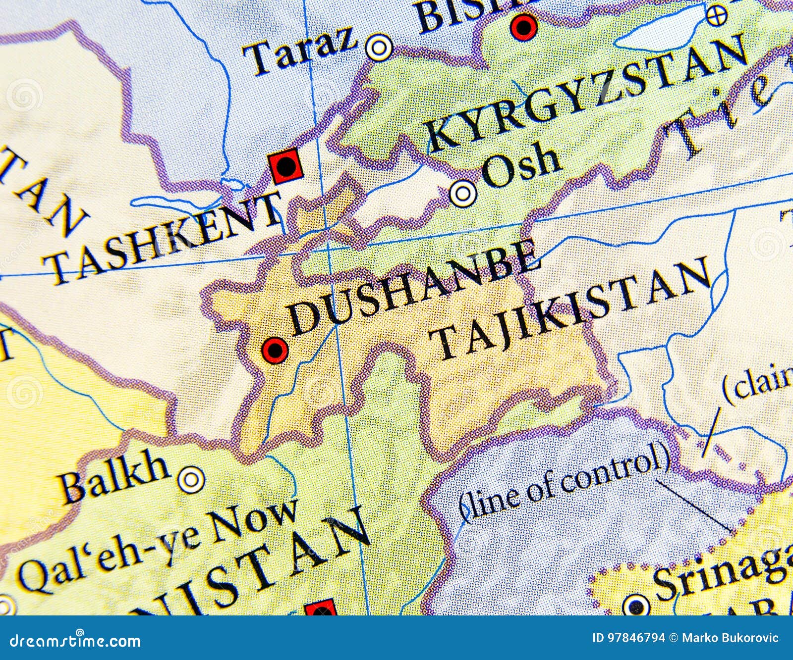Geographic Map of Tajikistan with Important Cities Stock Photo Image of icon, simple 97846794