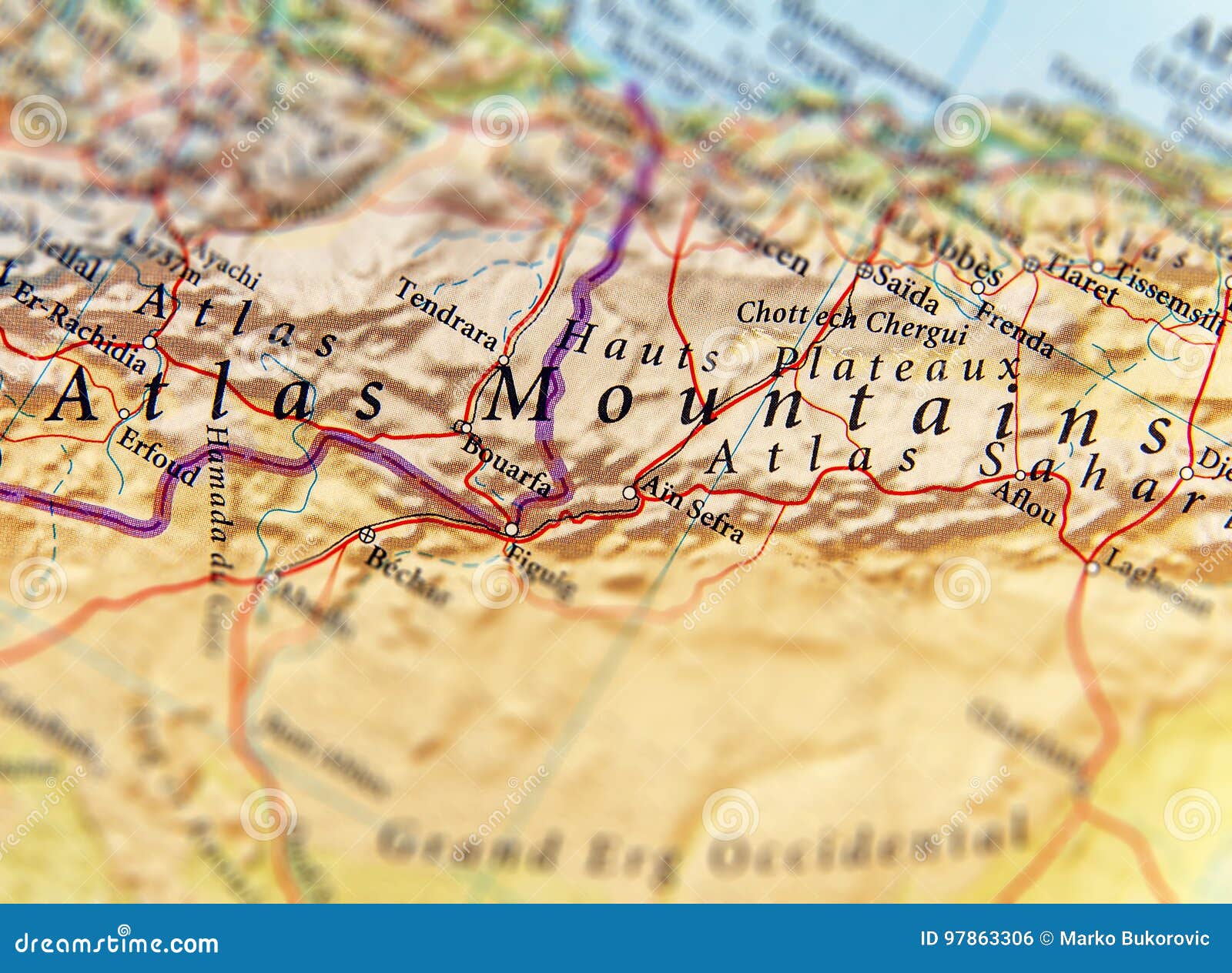 Atlas Mountains On A Map 