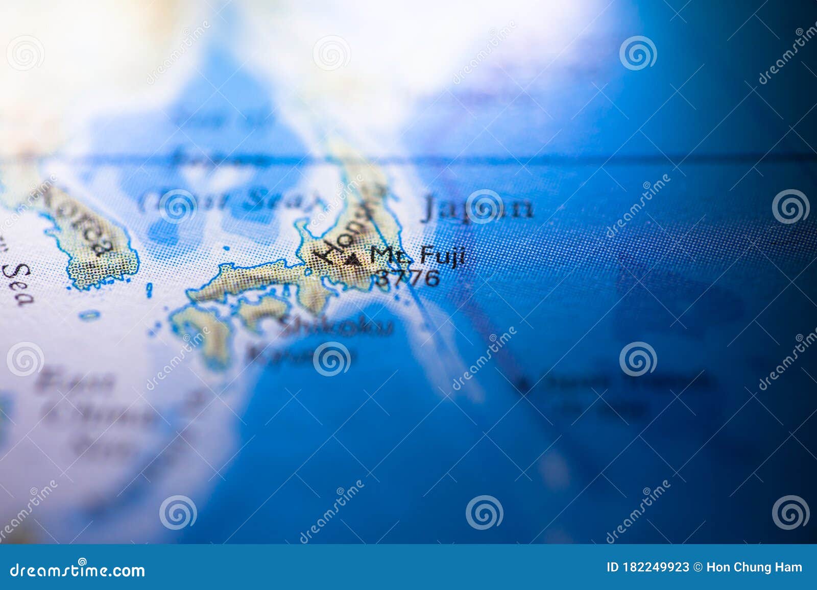 Geographical Map Location of Mount Fuji in Japan in Asia Continent on