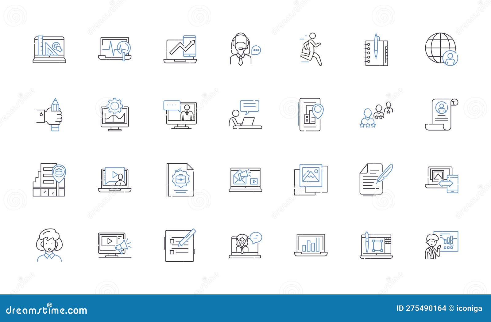geographically dispersed unit line icons collection. remote, scattered, dispersed, spanning, widespread, , far