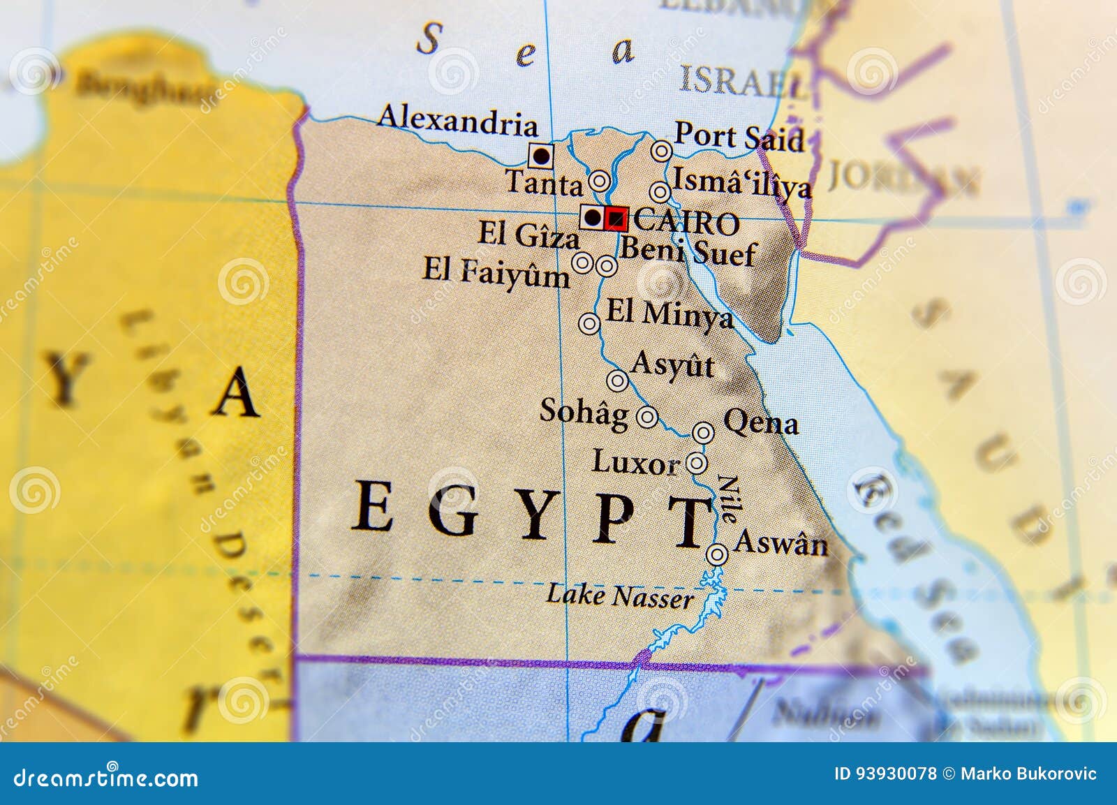Geographische Karte Von Agypten Mit Wichtigen Stadten Stockfoto Bild Von Agypten Wichtigen