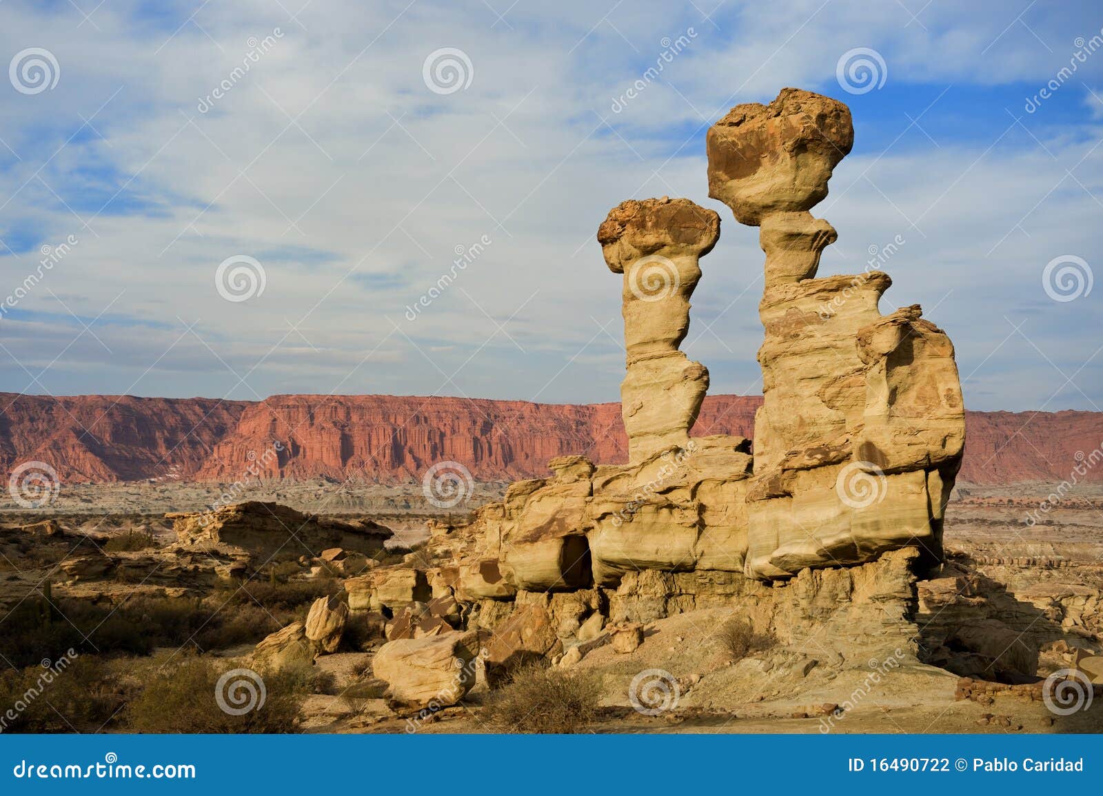 geological formations in ischigualasto, argentina.