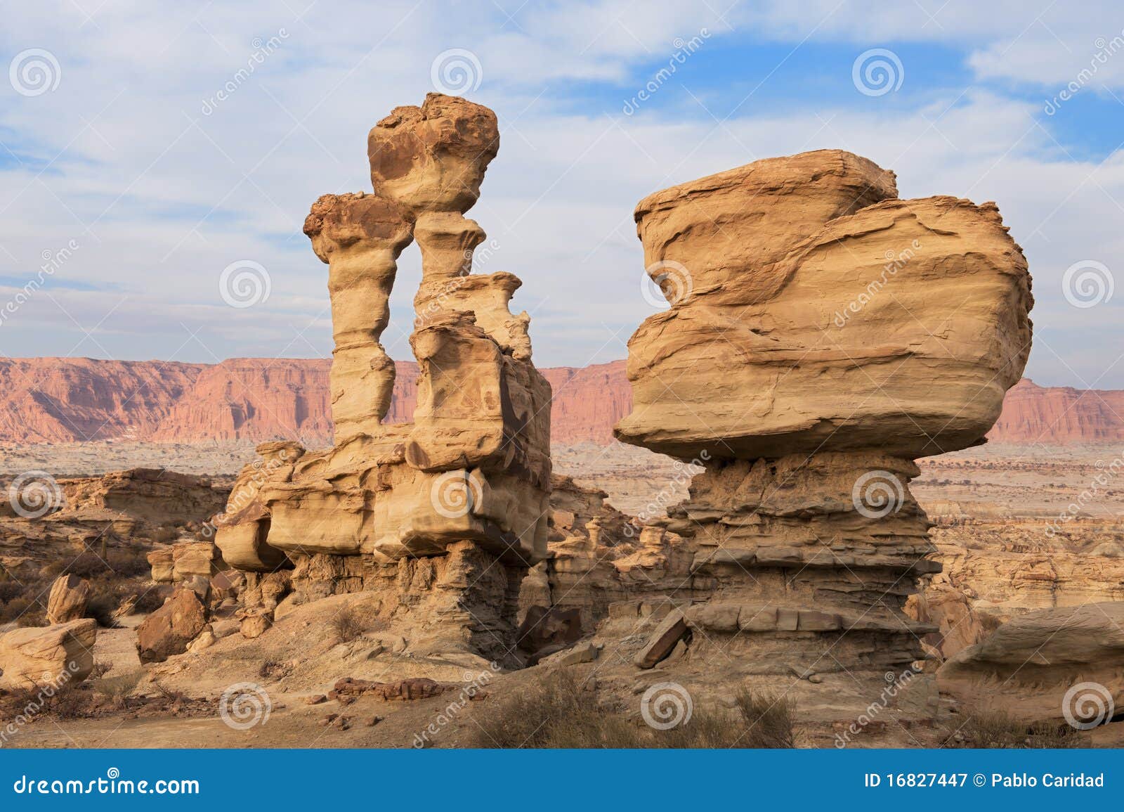 geological formations in ischigualasto, argentina.