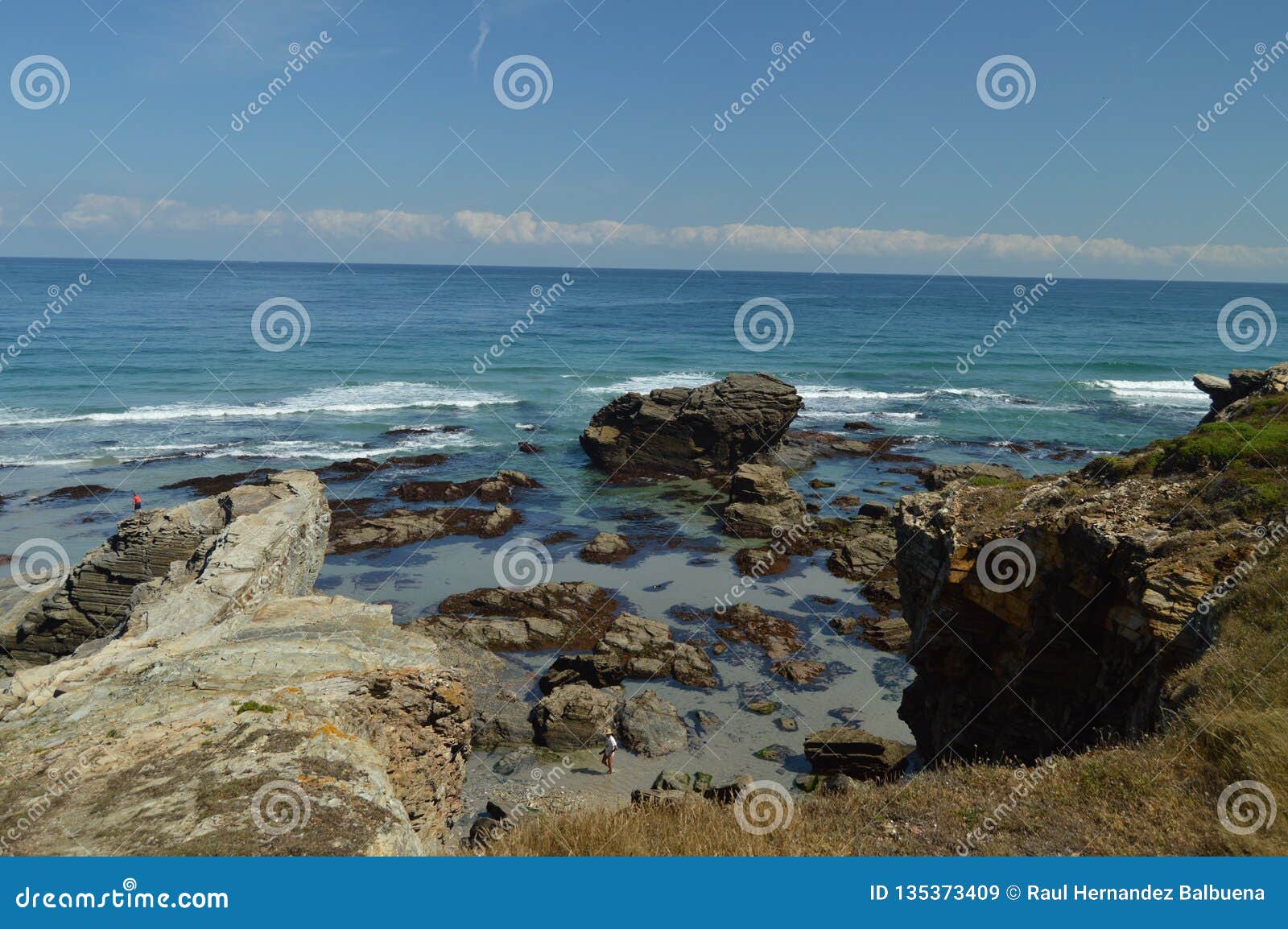 geological formations on the shore of the beach of the cathedrals in ribadeo. august 1, 2015. geology, landscapes, travel,