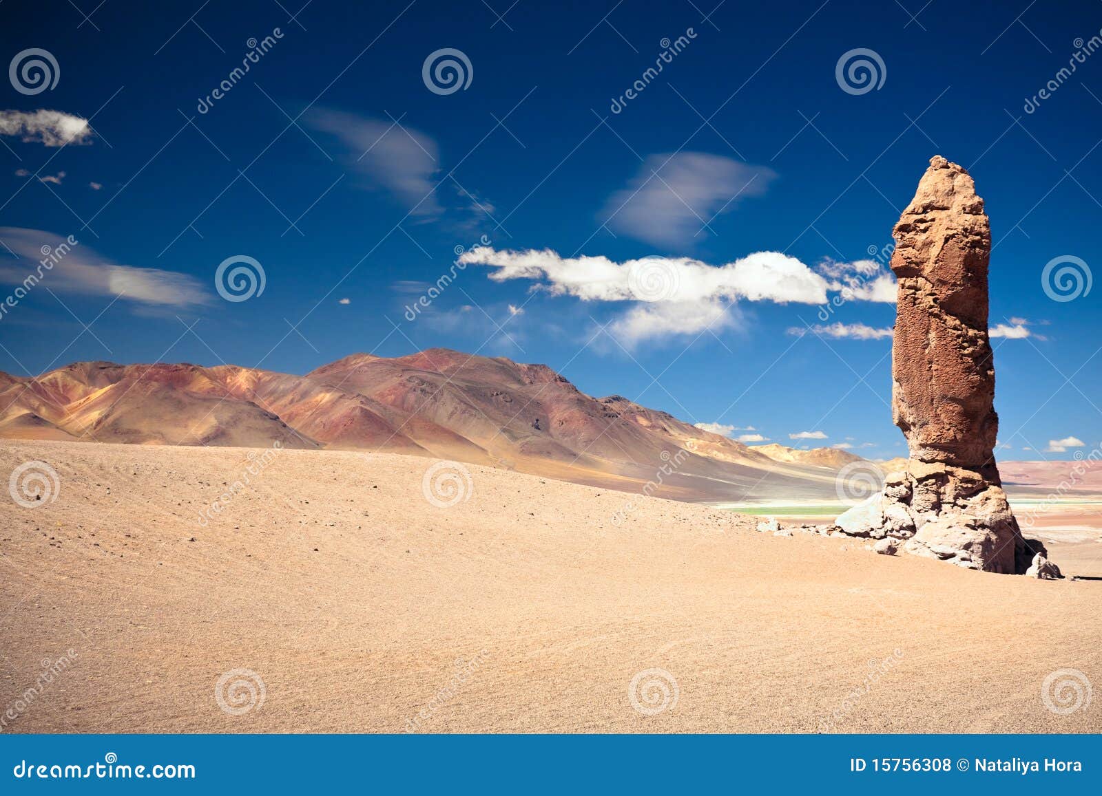 geological monolith near salar de tara, chile