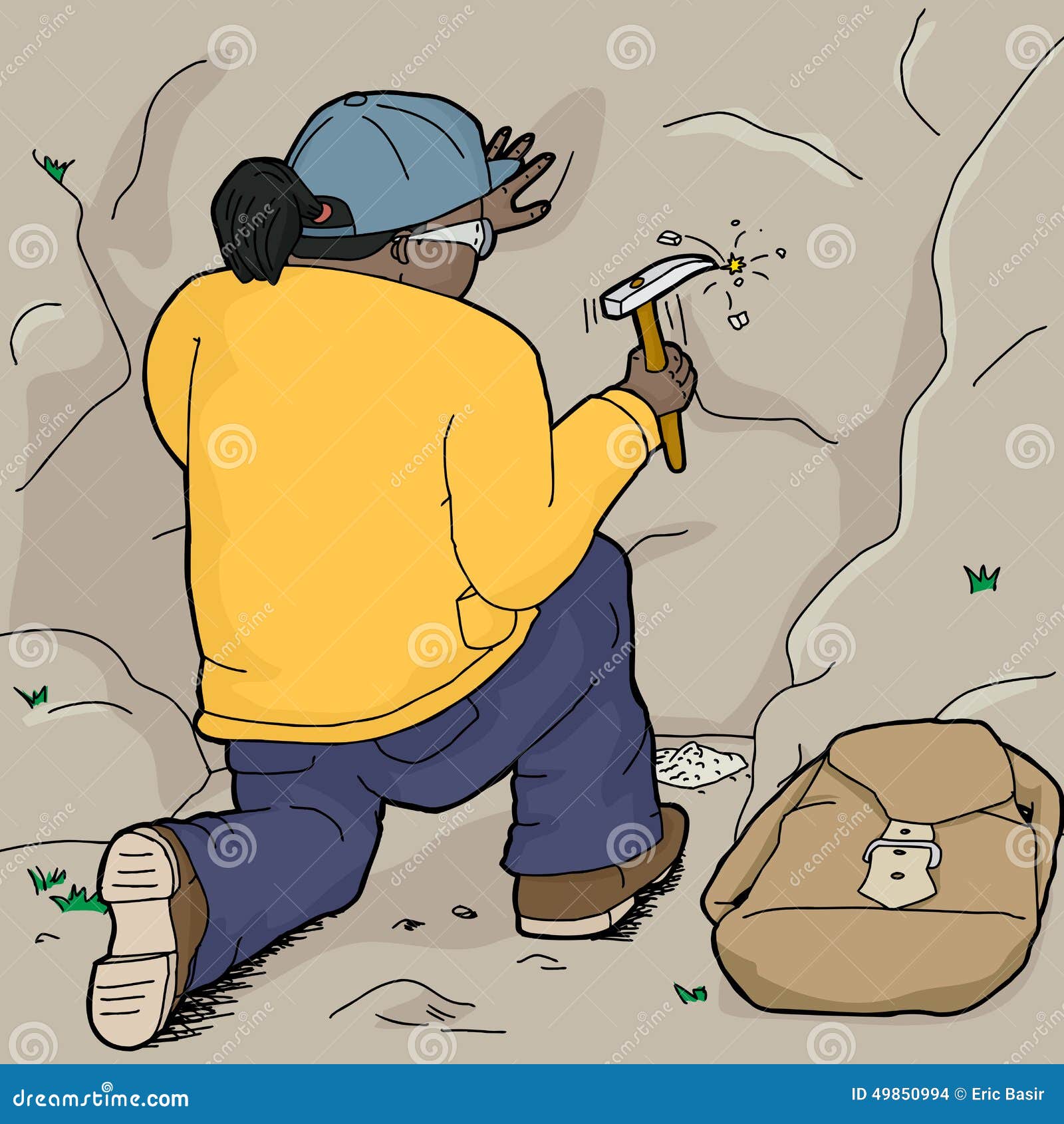 Geologist Getting Samples stock illustration. Illustration of indian