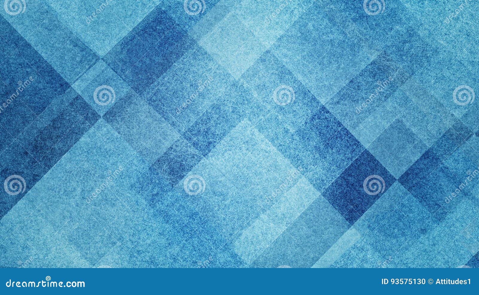 geometric abstract blue and white background pattern  with diamond and block squares layered with texture