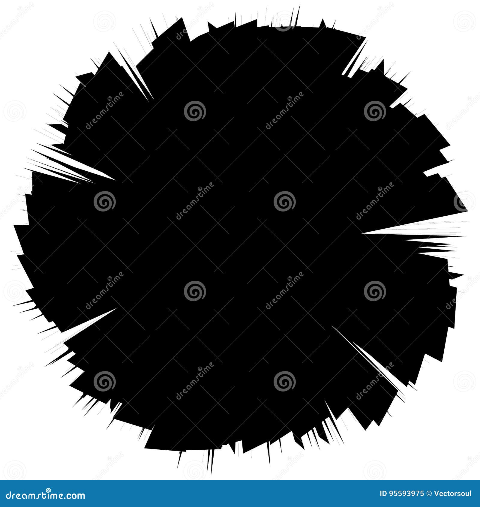Geometric Circular Element. Grungy, Sketchy Splatter-like Circle Stock