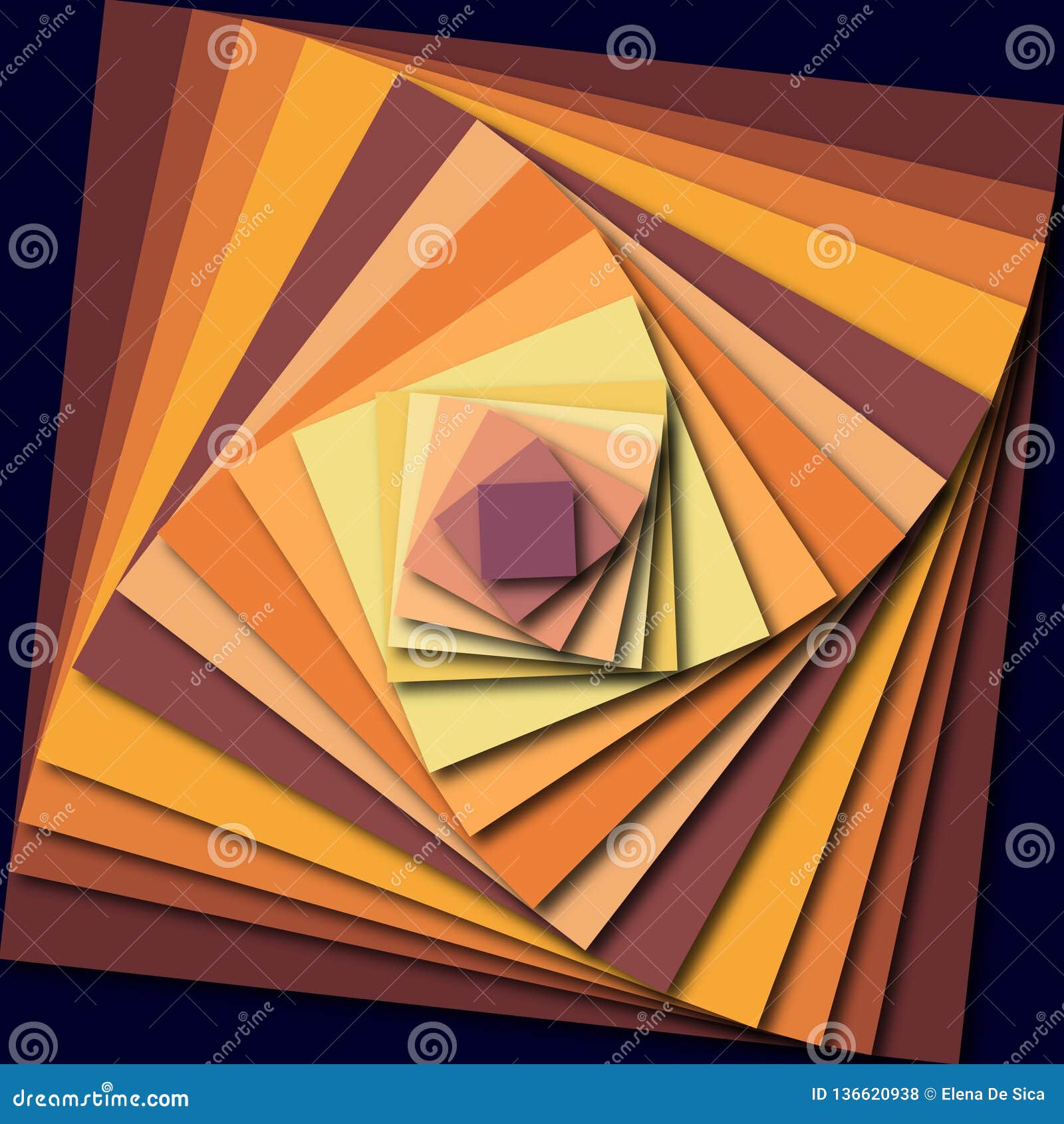 Geometric Composition. Colorated Square. 3d Effects Stock Illustration