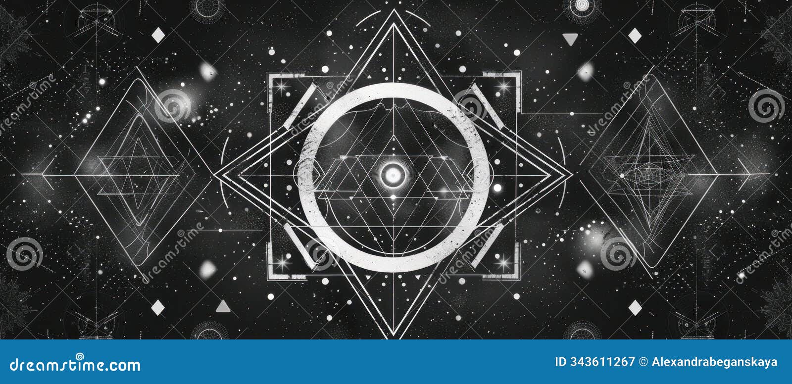 geometric cosmic  with abstract s and celestial patterns