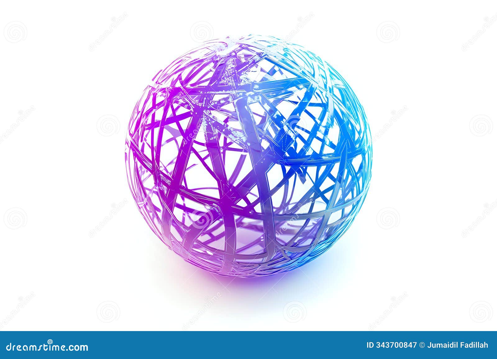 geometric data sphere with vibrant blue and purple gradient and intricate lines