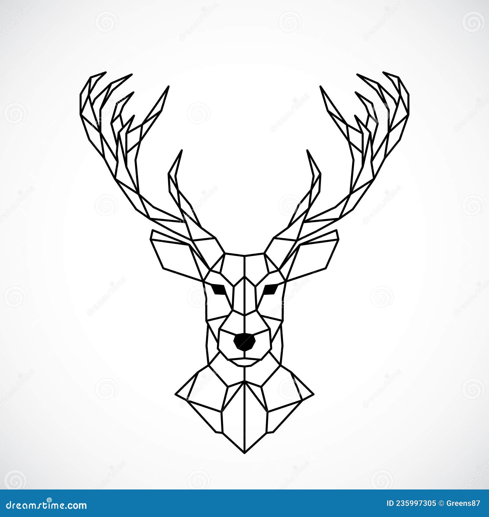 Deer Head Tattoo Geometric Figures Stock Illustration  Download Image Now   Abstract Animal Animal Body Part  iStock
