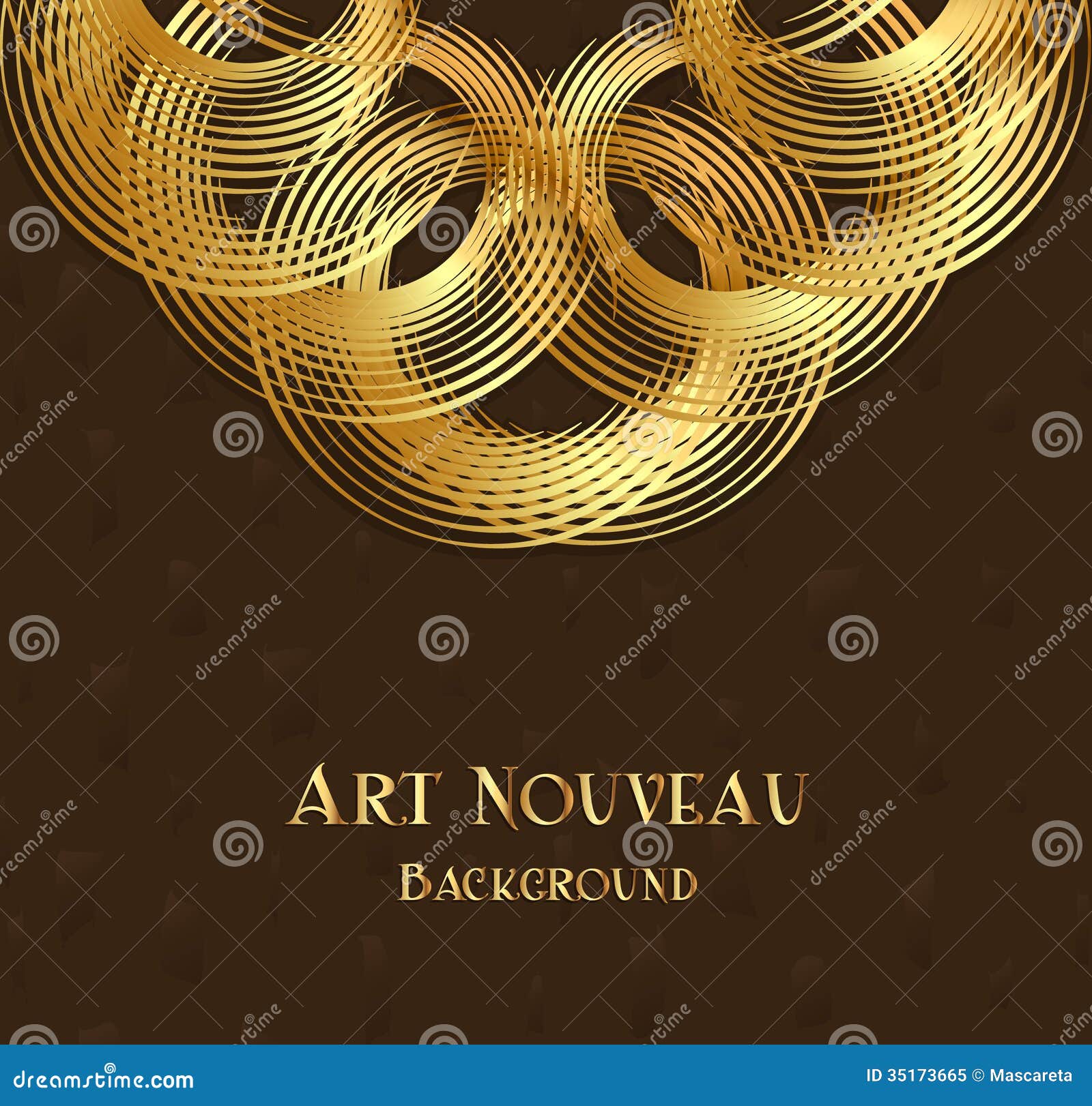 Geometric Design Element in Art Nouveau Style Stock Vector