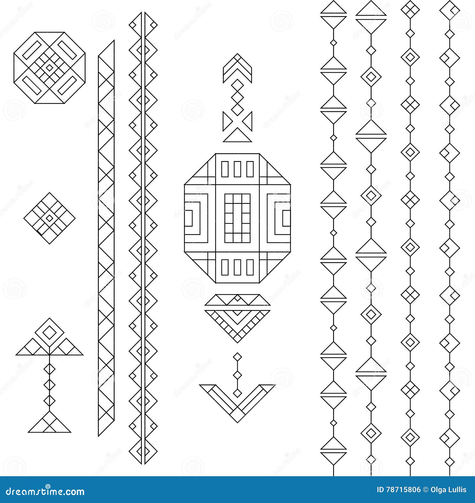 Geometric elements set. stock vector. Illustration of native - 78715806