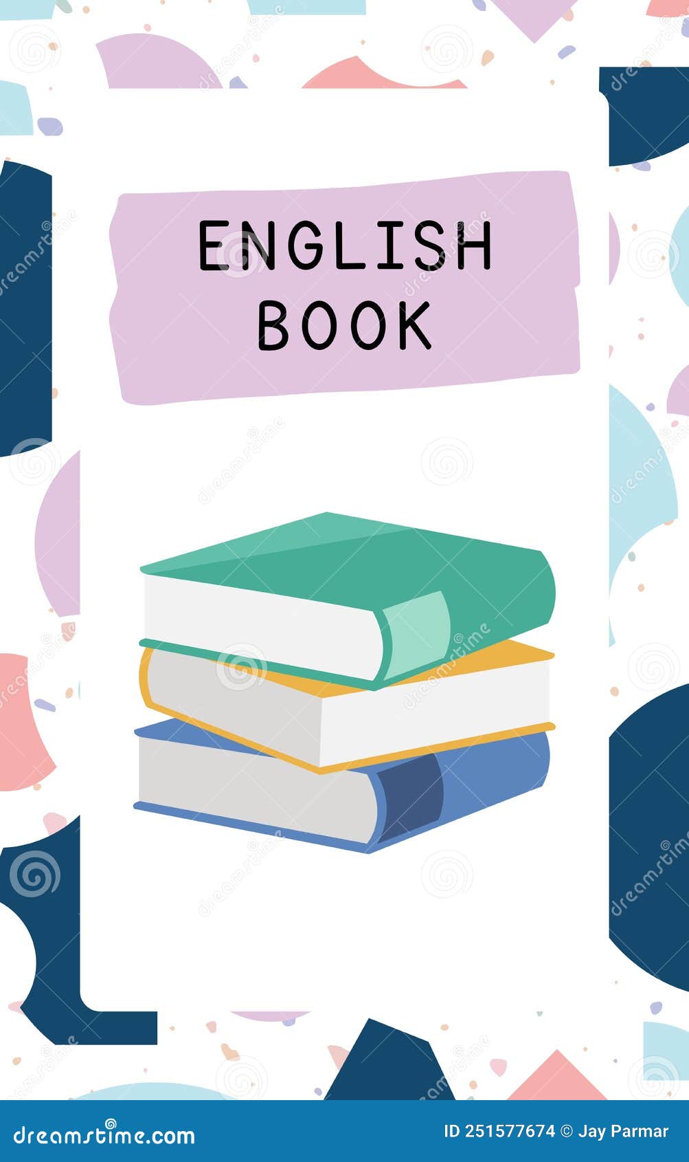 Geometric English Book Cover Stock Illustration - Illustration of label ...