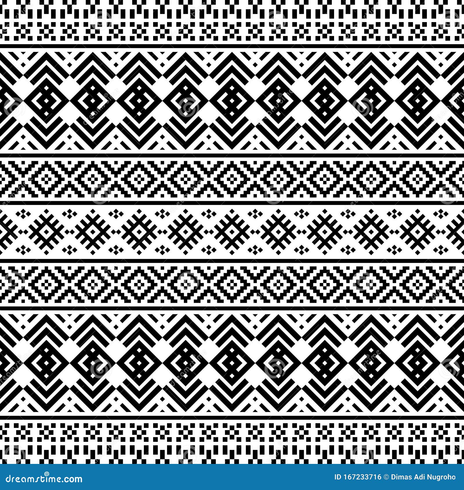 Geometric Ethnic Pattern Vector Black White Color Stock Vector ...