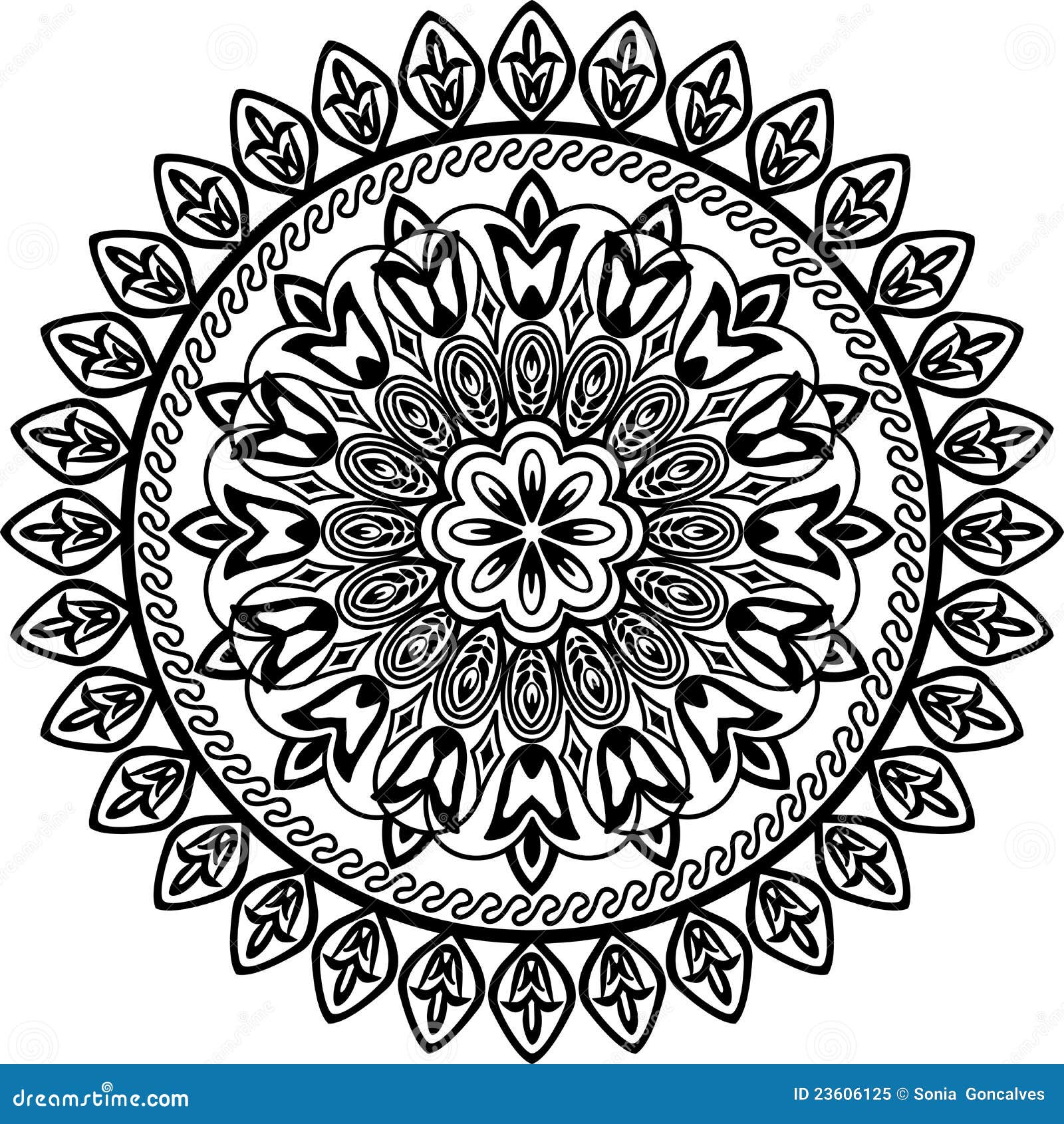 Geometric Floral Circle Royalty Free Stock Photo - Image: 23606125