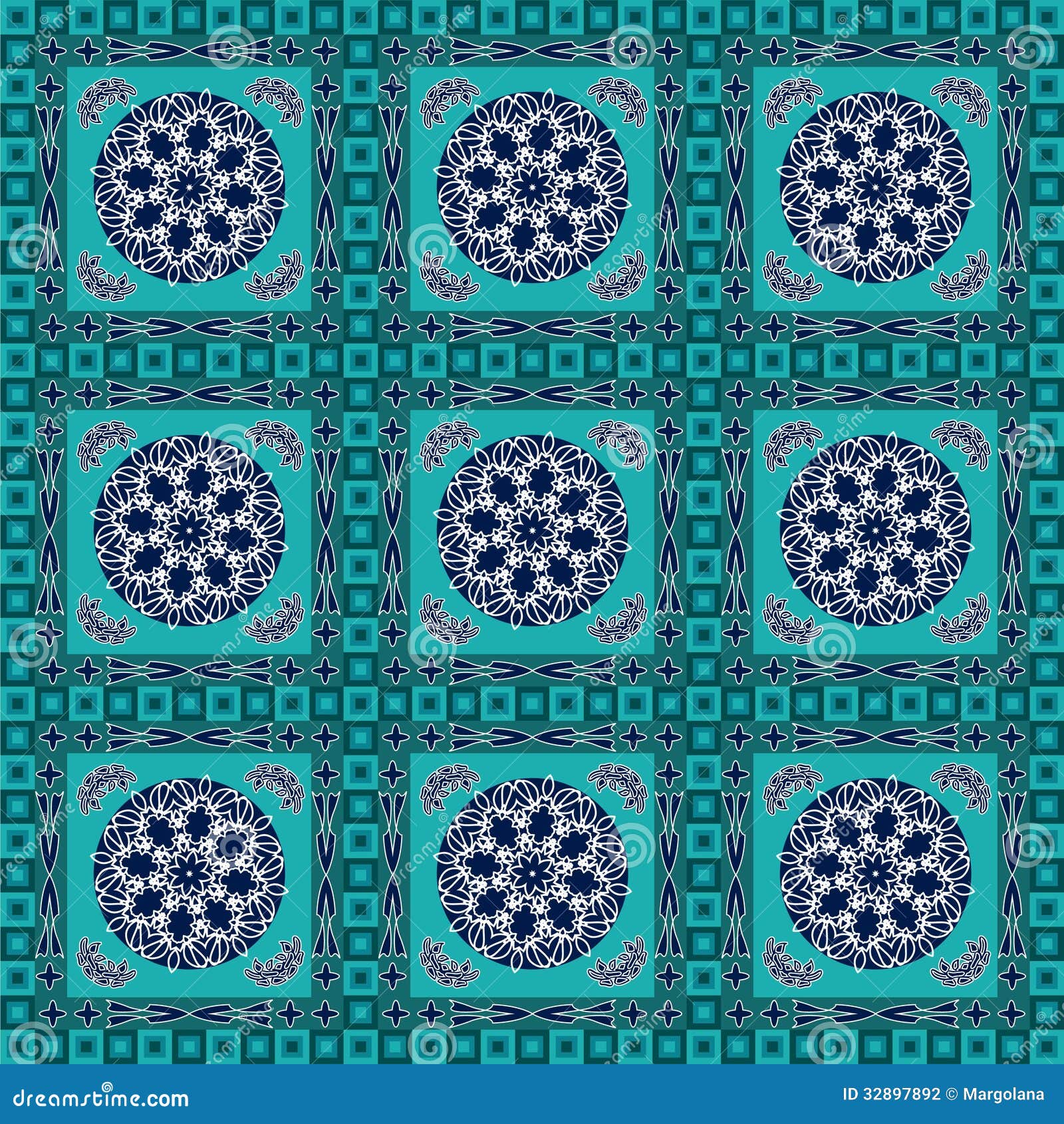 Geometric With Floral Pattern Vector Illustration